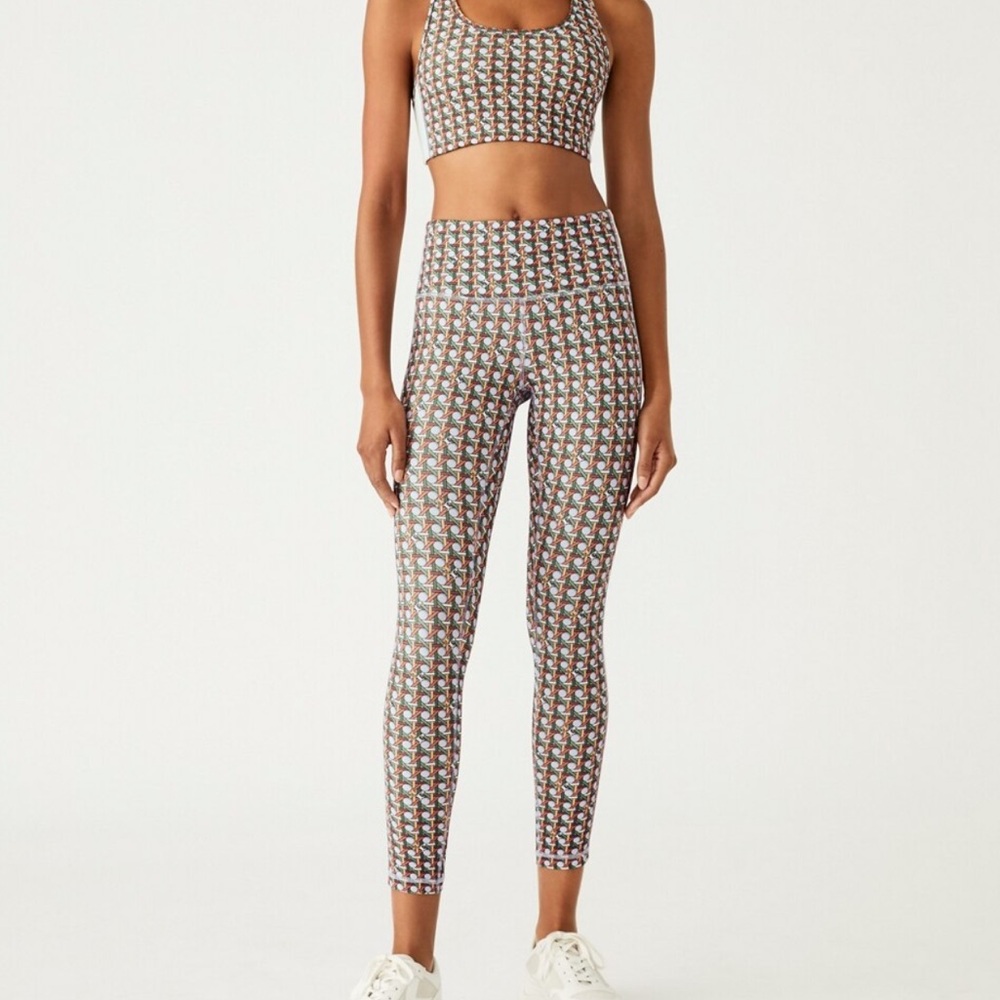 Tory Sport Printed High-Rise Weightless 7/8 Leggings